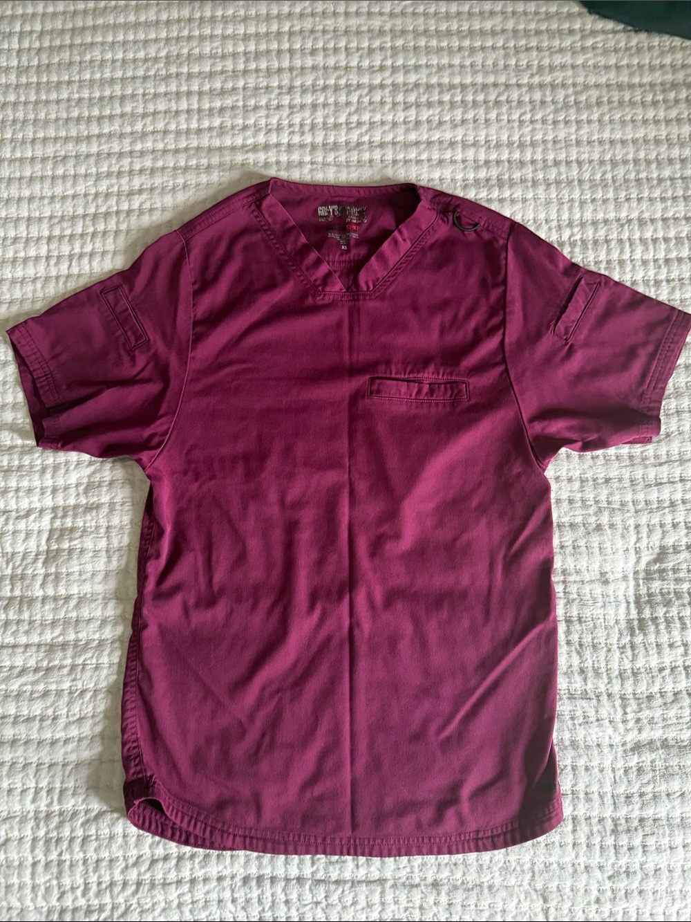 Men's BARCO Grace Anatomy Medical Scrub Top in Deep Berry